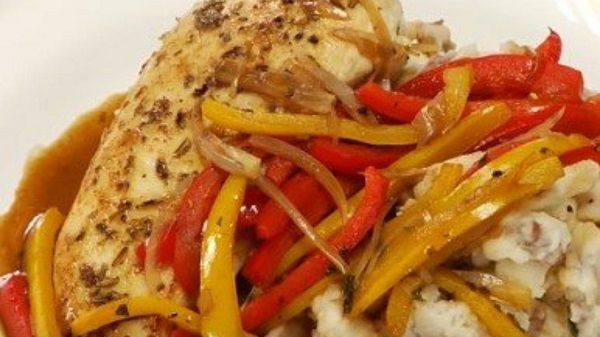 Chicken with bell peppers