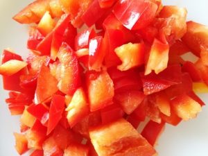 Sliced red capsicum