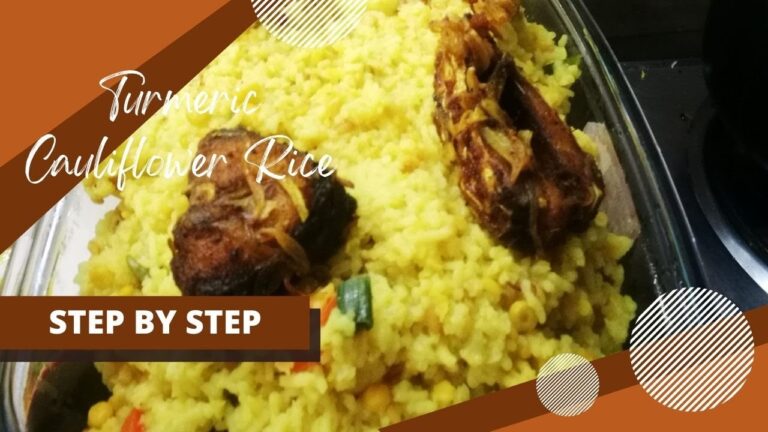Turmeric Cauliflower Rice Recipe & Hilsha Fry